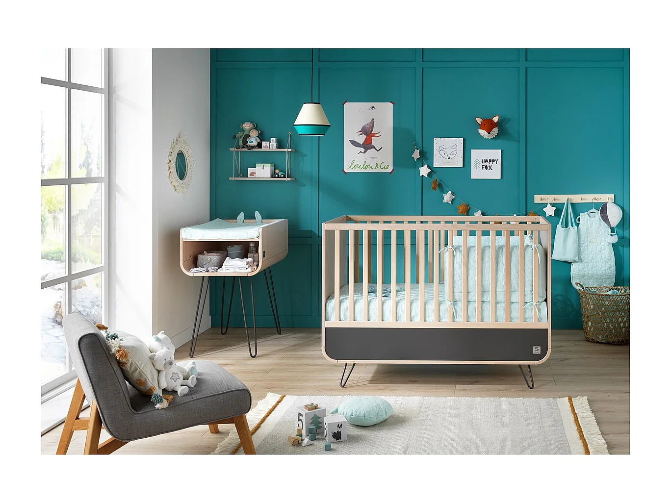 Table à langer pieds métal BAMBIN - Sauthon Original