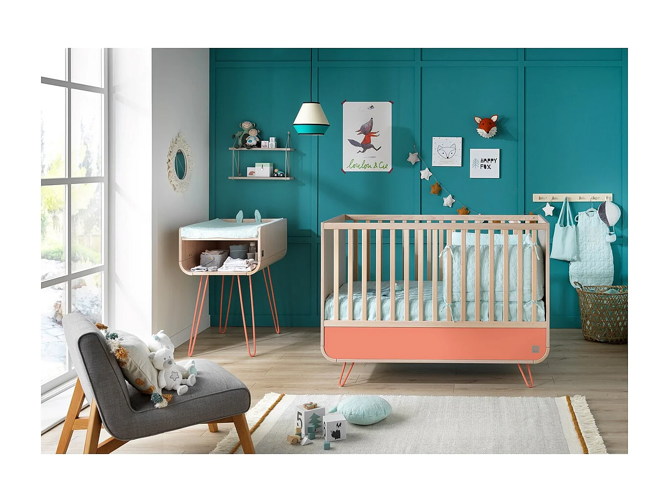 Table à langer pieds métal BAMBIN - Sauthon Original