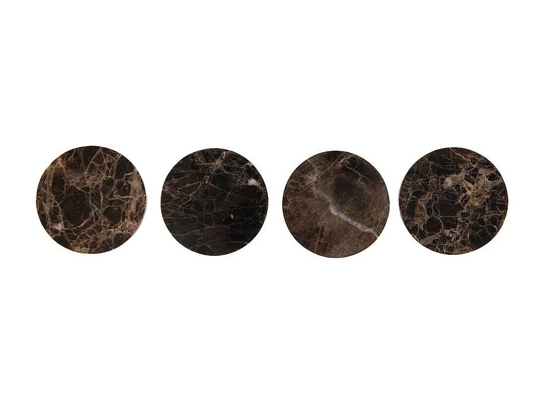 Set de 4 dessous de verre Marbre marron 10,5 cm