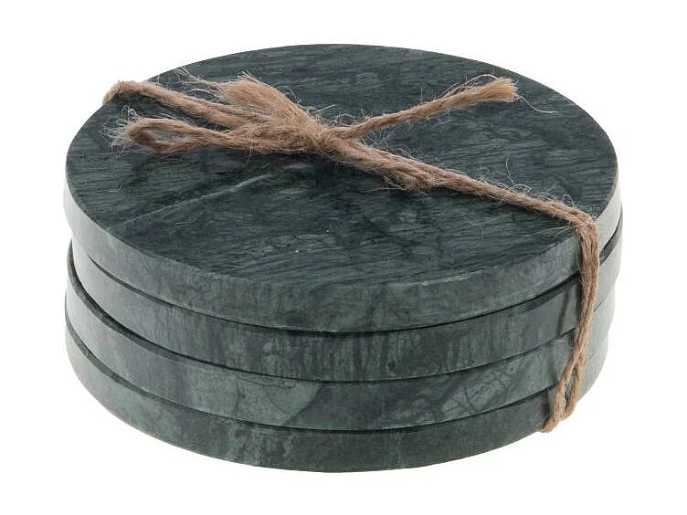 Set de 4 dessous de verre Marbre vert 10,5 cm