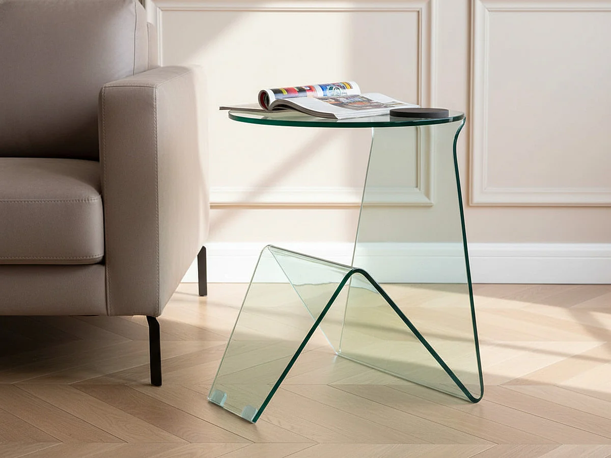 Bout de canape verre