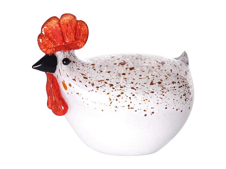 Poule marron en verre
