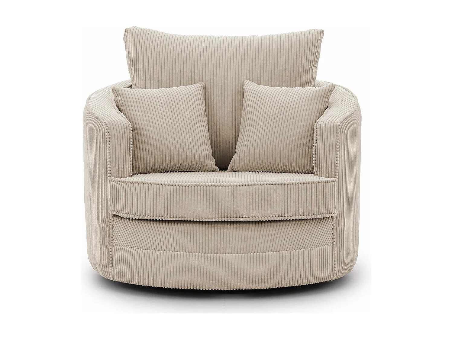 Ted - Drehsessel Love Seat XXL 360 Grad drehbar aus Beige Cord-Stoff