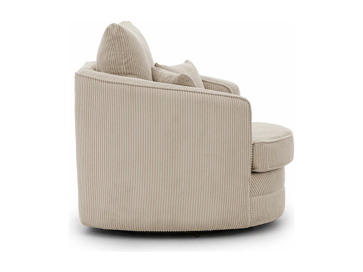 Ted - Drehsessel Love Seat XXL 360 Grad drehbar aus Beige Cord-Stoff