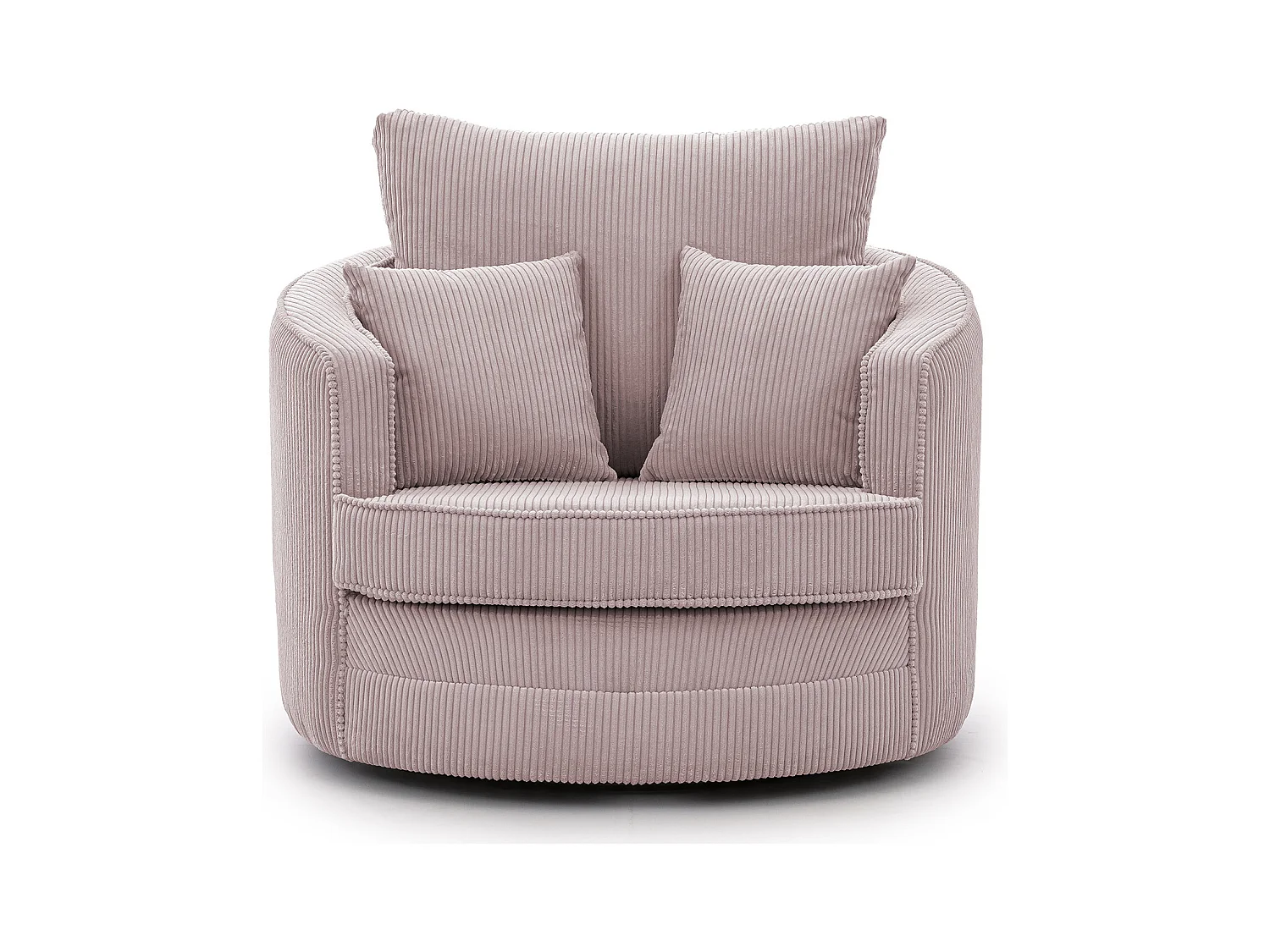 Ted - Drehsessel Love Seat XXL 360 Grad drehbar aus Puderrosa Cord-Stoff