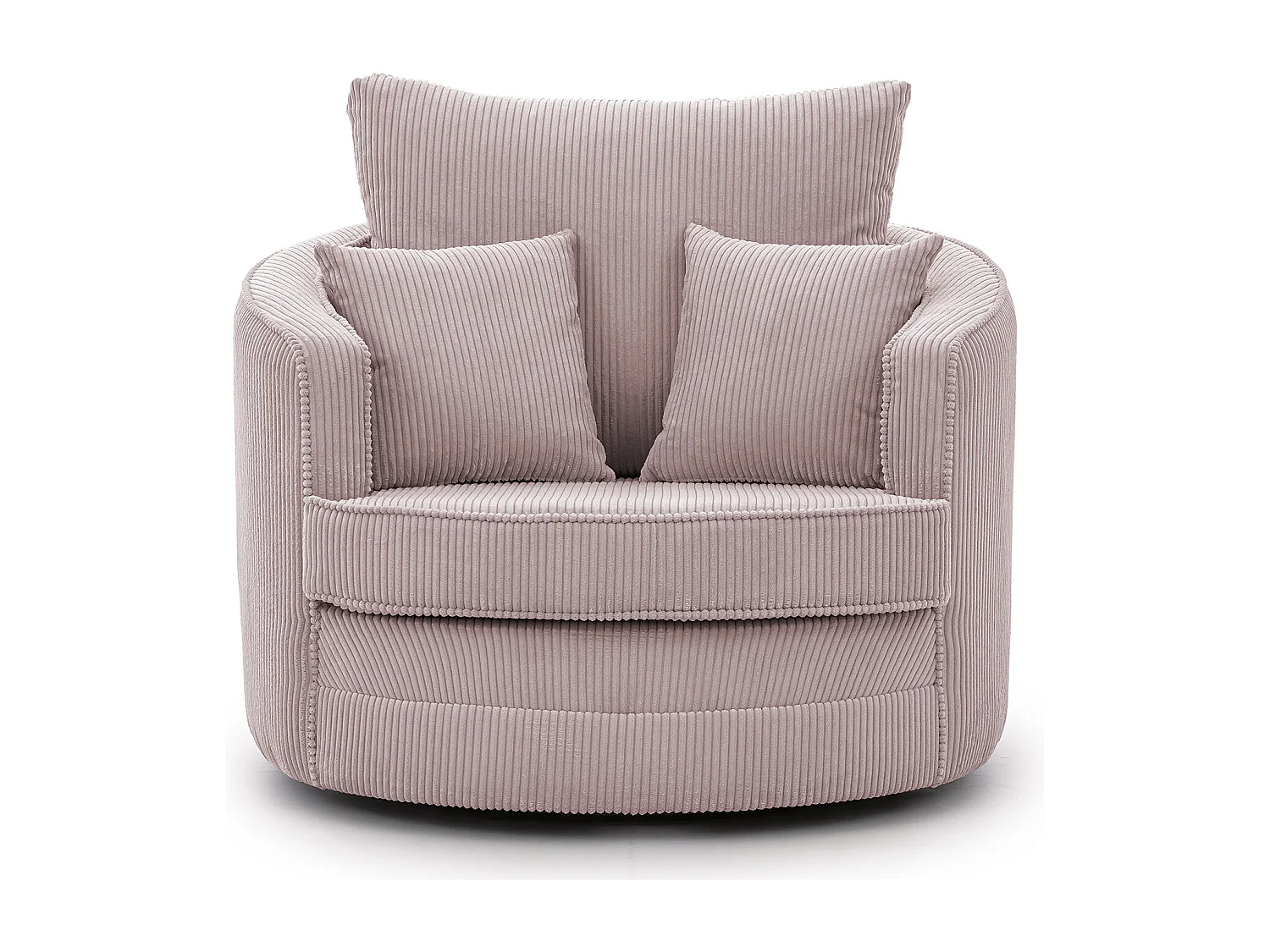 Ted - Drehsessel Love Seat XXL 360 Grad drehbar aus Puderrosa Cord-Stoff
