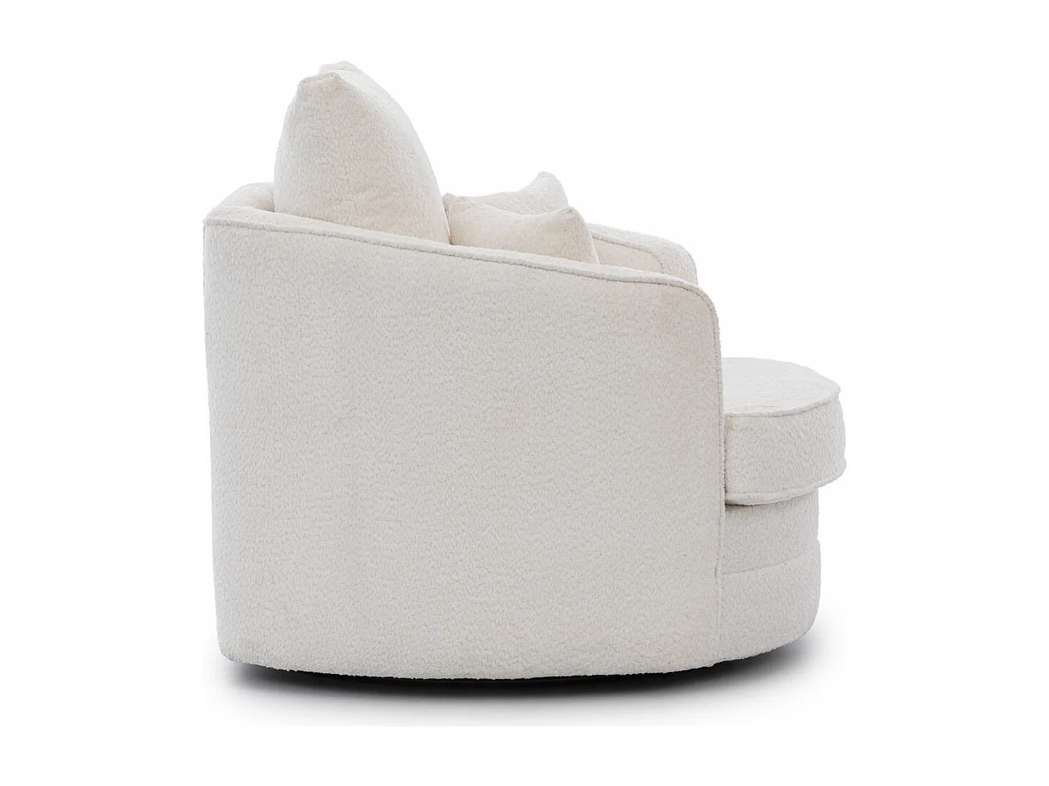 Ted – Fauteuil pivotant Love Seat XXL rotatif à 360 degrés en tissu bouclé blanc