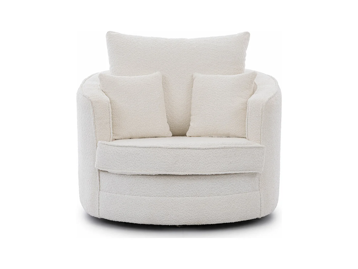 DREHSESSEL Ted aus Weiß Boucle-Stoff