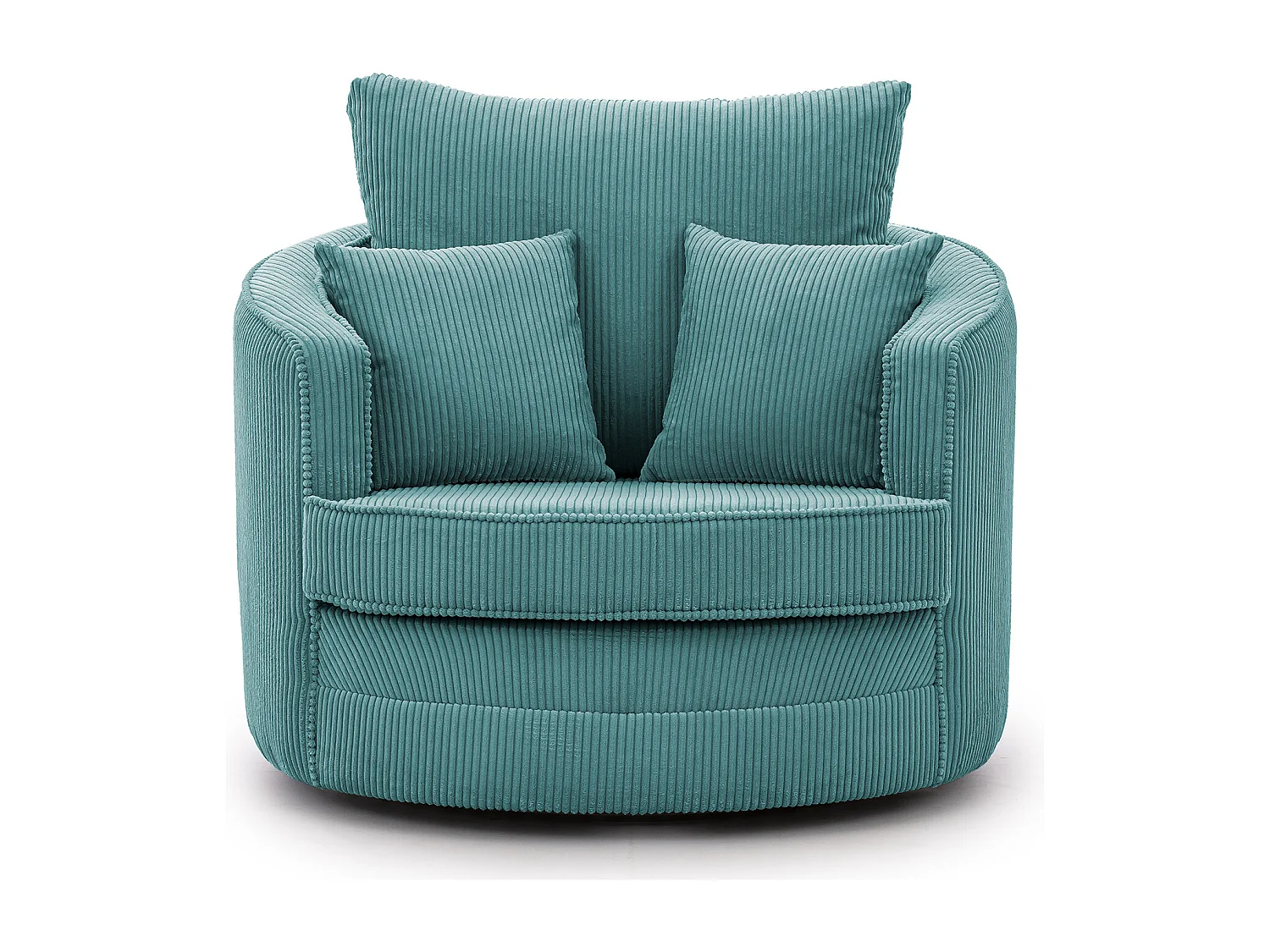 Ted - Drehsessel Love Seat XXL 360 Grad drehbar aus Türkis Cord-Stoff