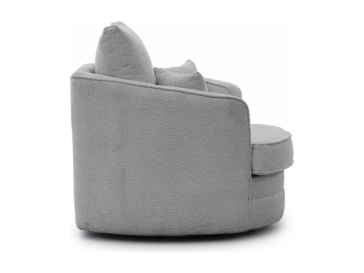 Ted – Fauteuil pivotant Love Seat XXL rotatif à 360 degrés en tissu bouclé gris