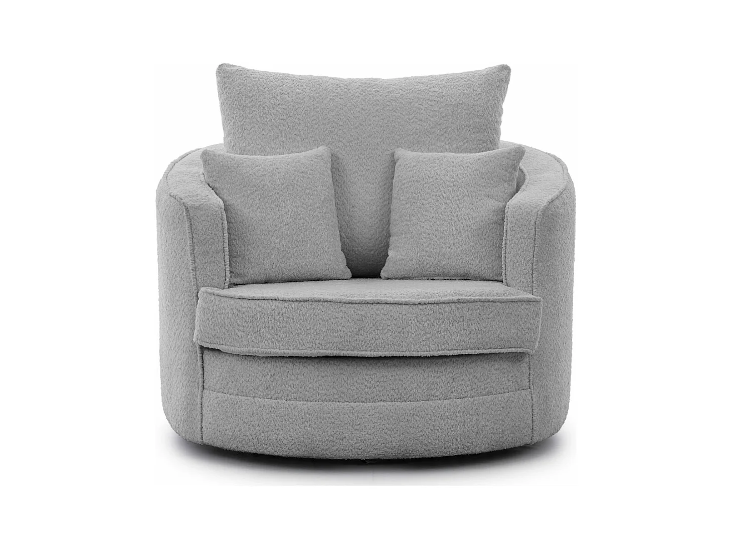 DREHSESSEL Ted aus Grau Boucle-Stoff