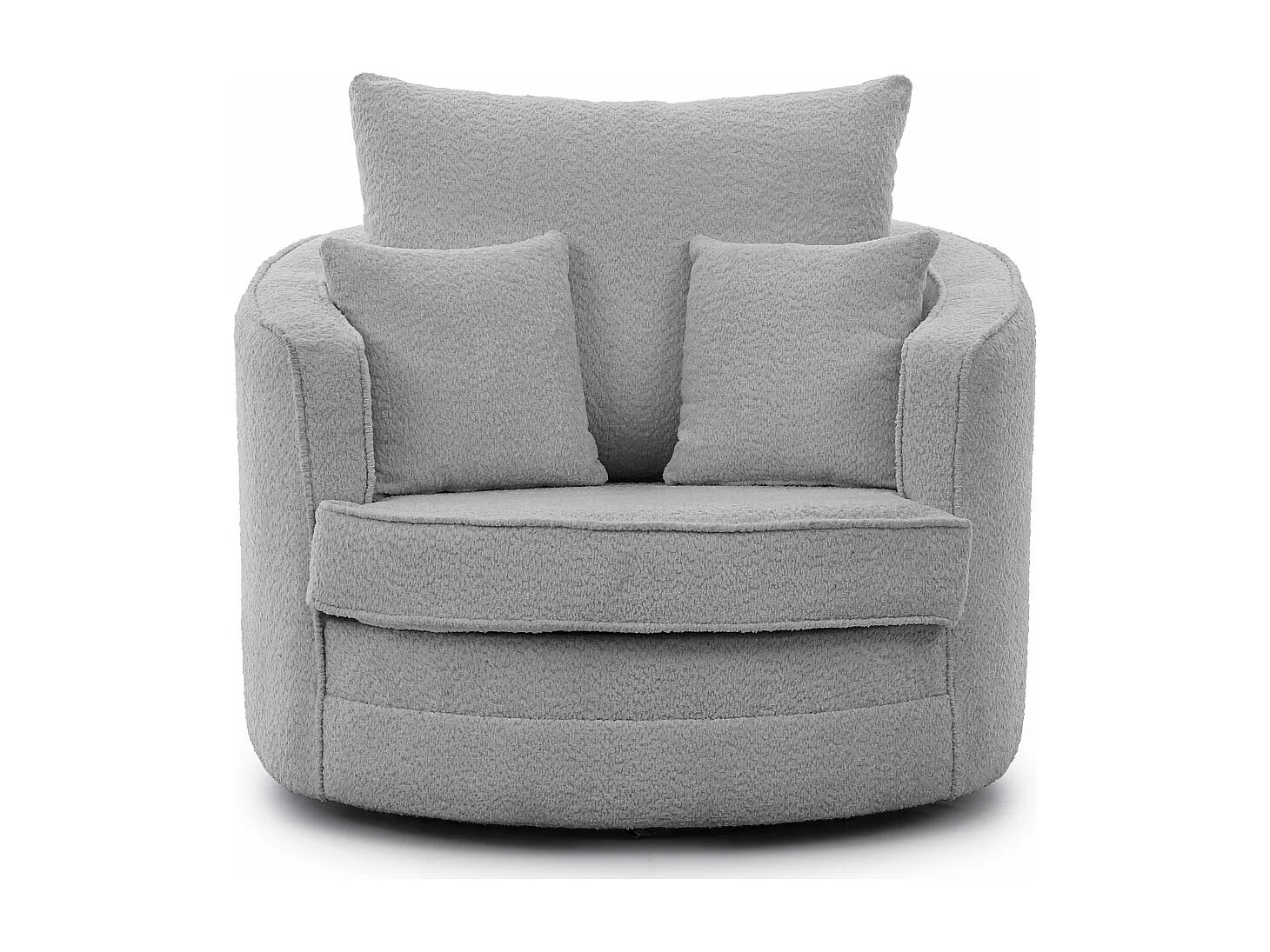 DREHSESSEL Ted aus Grau Boucle-Stoff