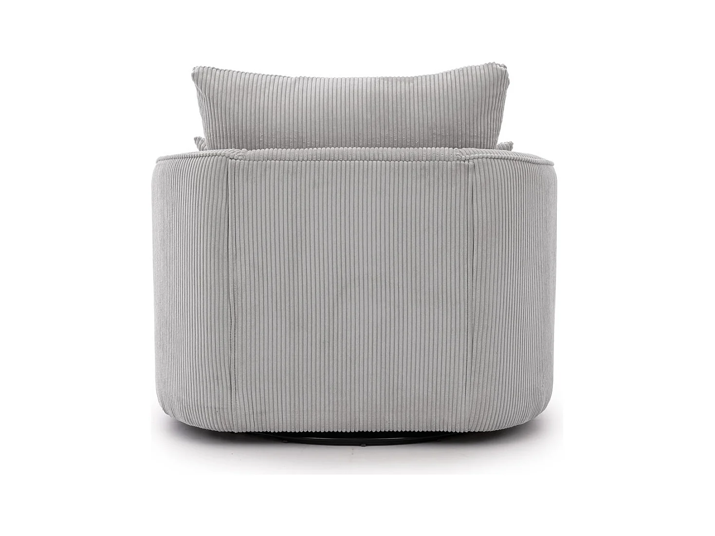 Ted - Drehsessel Love Seat XXL 360 Grad drehbar aus Hellgrau Cord-Stoff