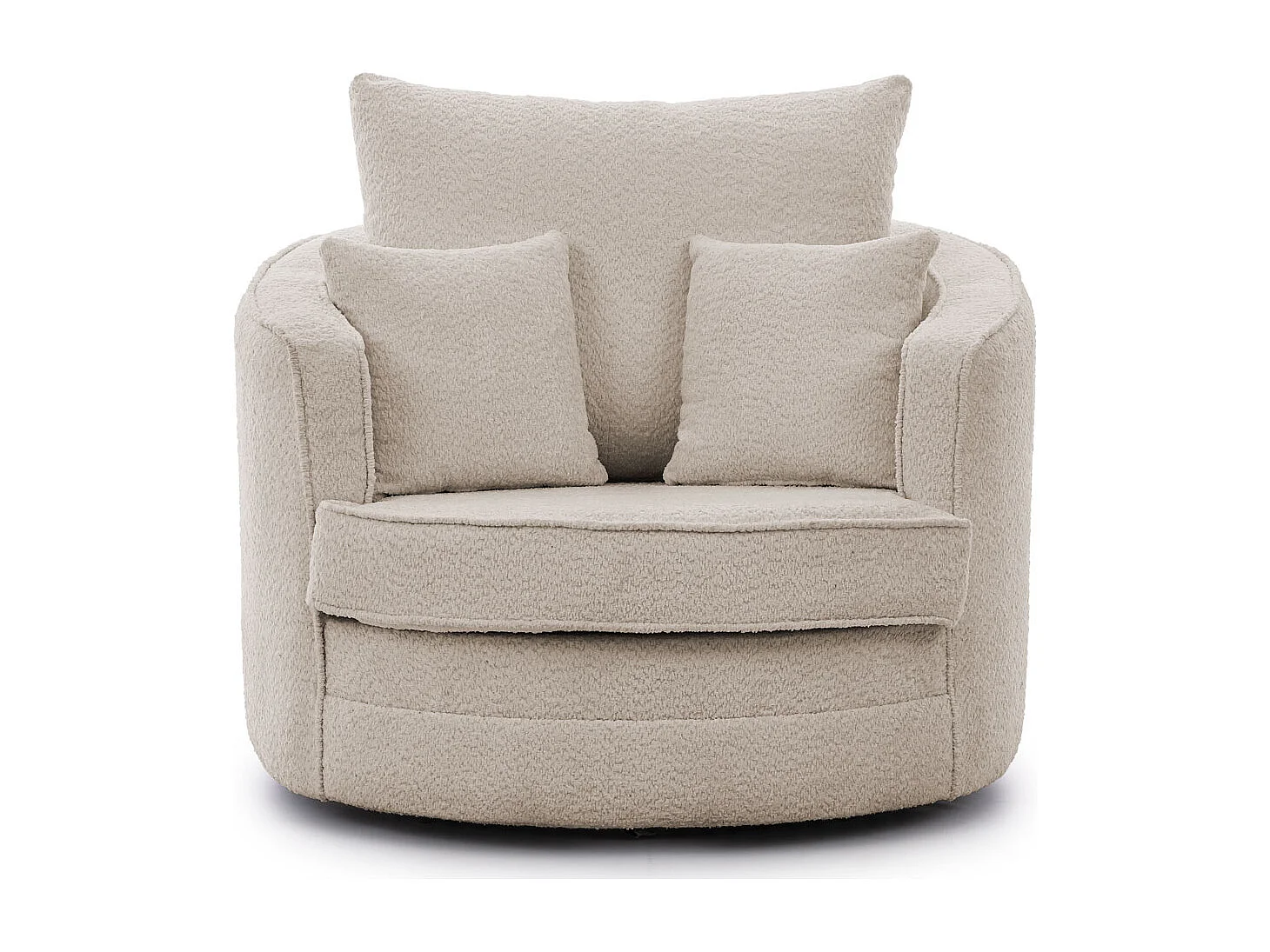 Ted – Fauteuil pivotant Love Seat XXL rotatif à 360 degrés en tissu bouclé beige