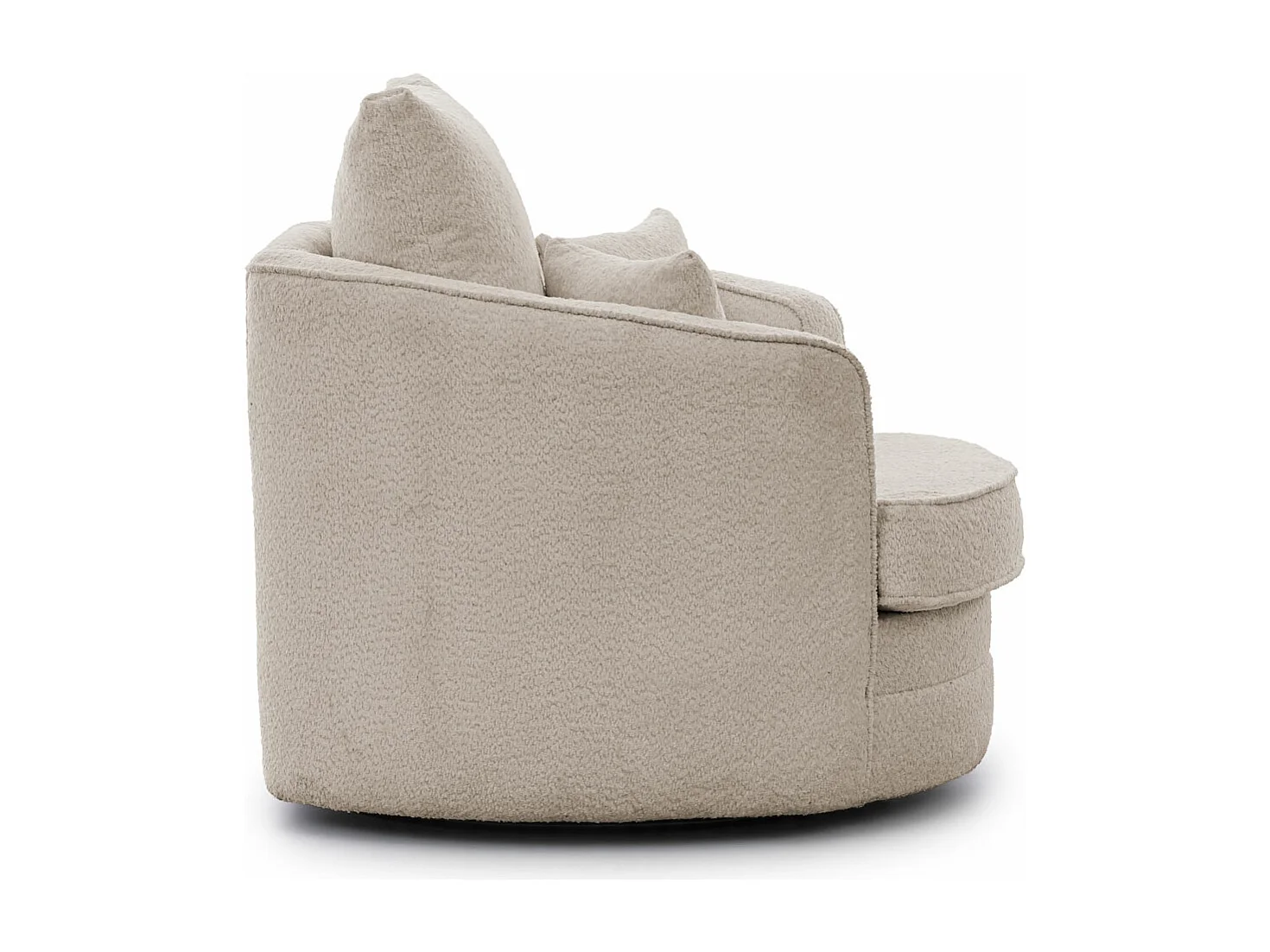 Ted – Fauteuil pivotant Love Seat XXL rotatif à 360 degrés en tissu bouclé beige