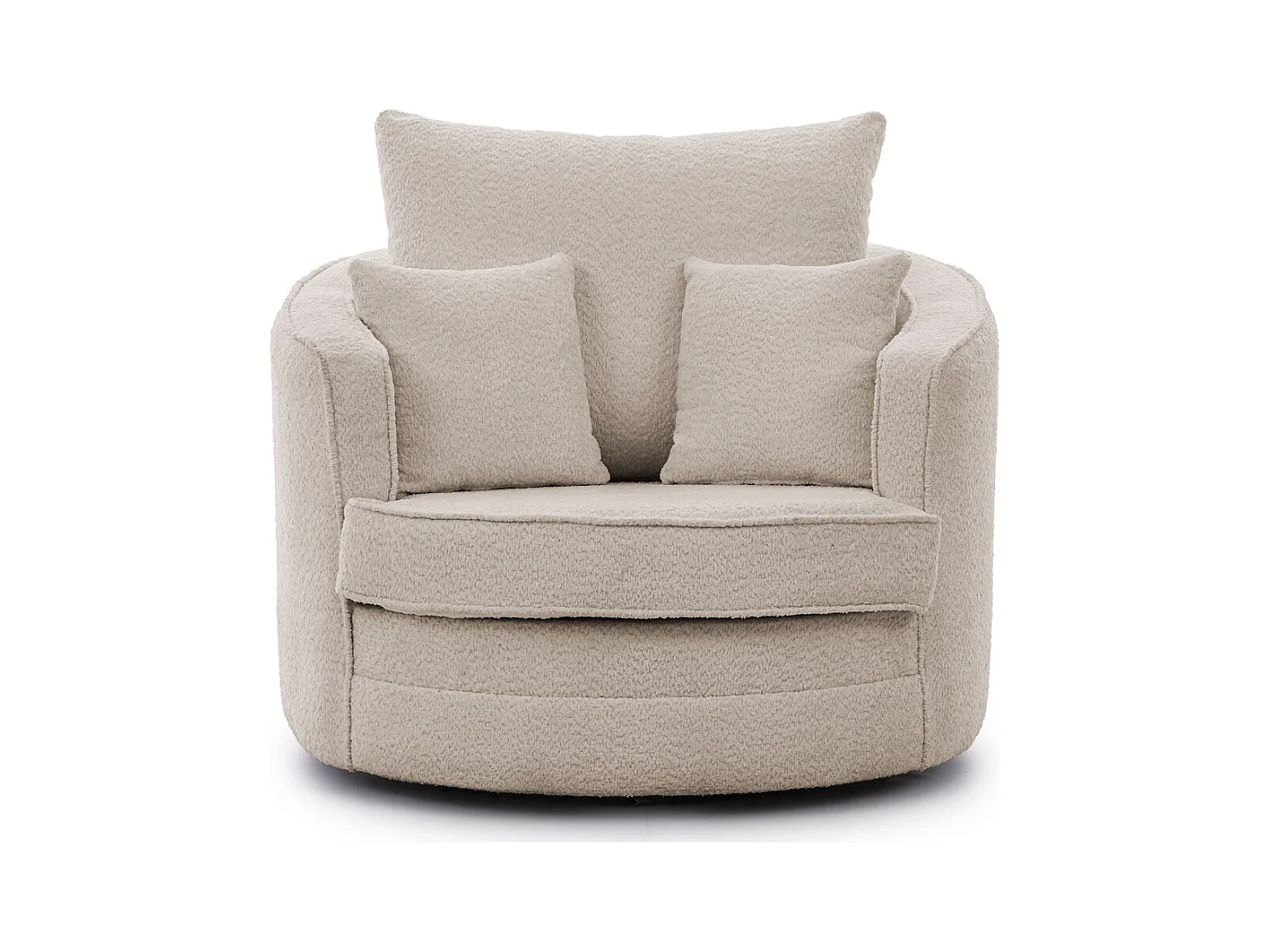 DREHSESSEL Ted aus Beige Boucle-Stoff