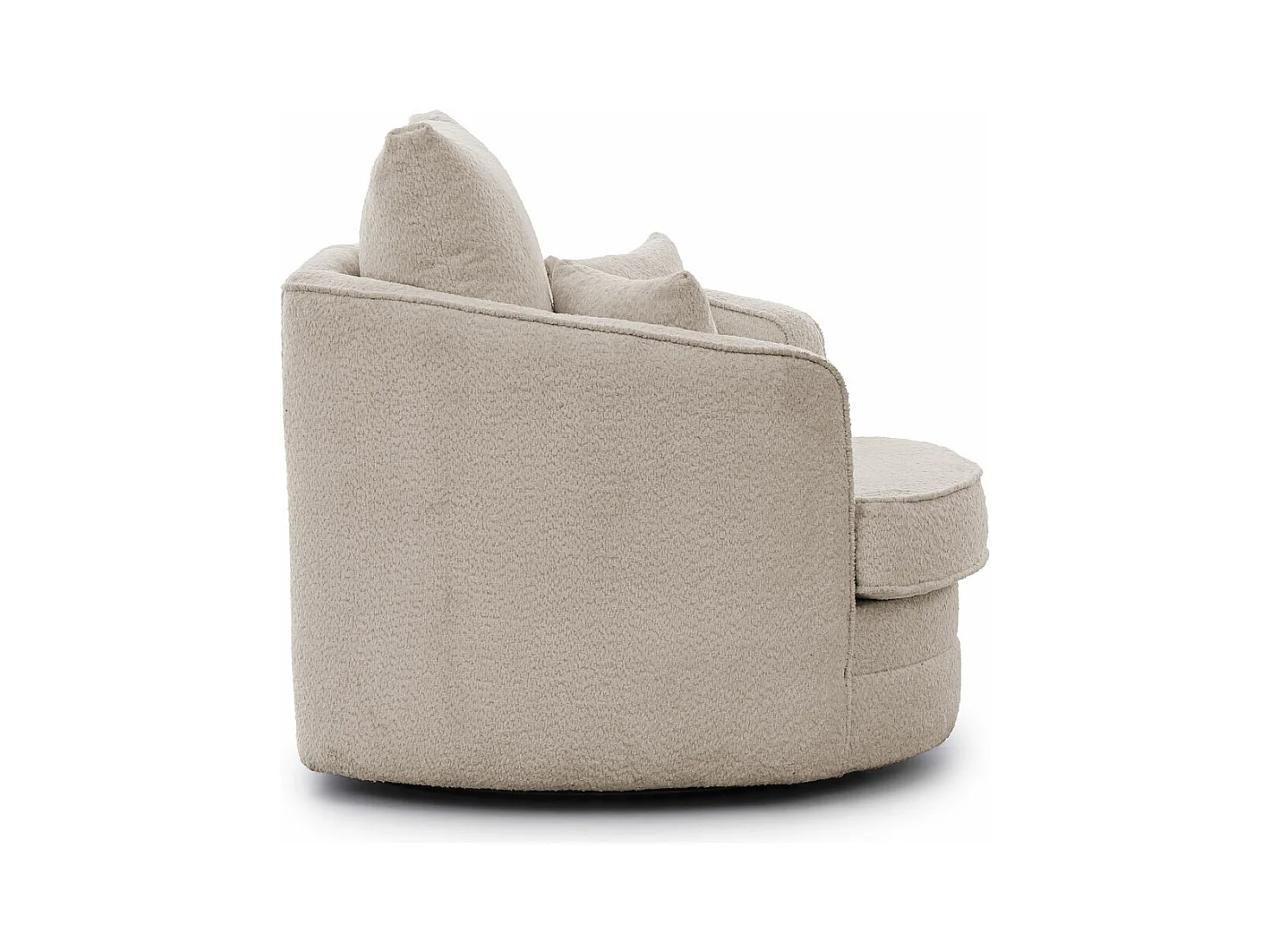 DREHSESSEL Ted aus Beige Boucle-Stoff