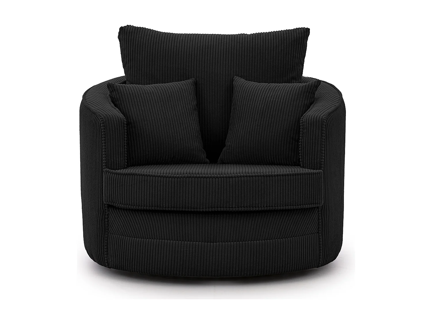 Ted - Drehsessel Love Seat XXL 360 Grad drehbar aus Schwarz Cord-Stoff