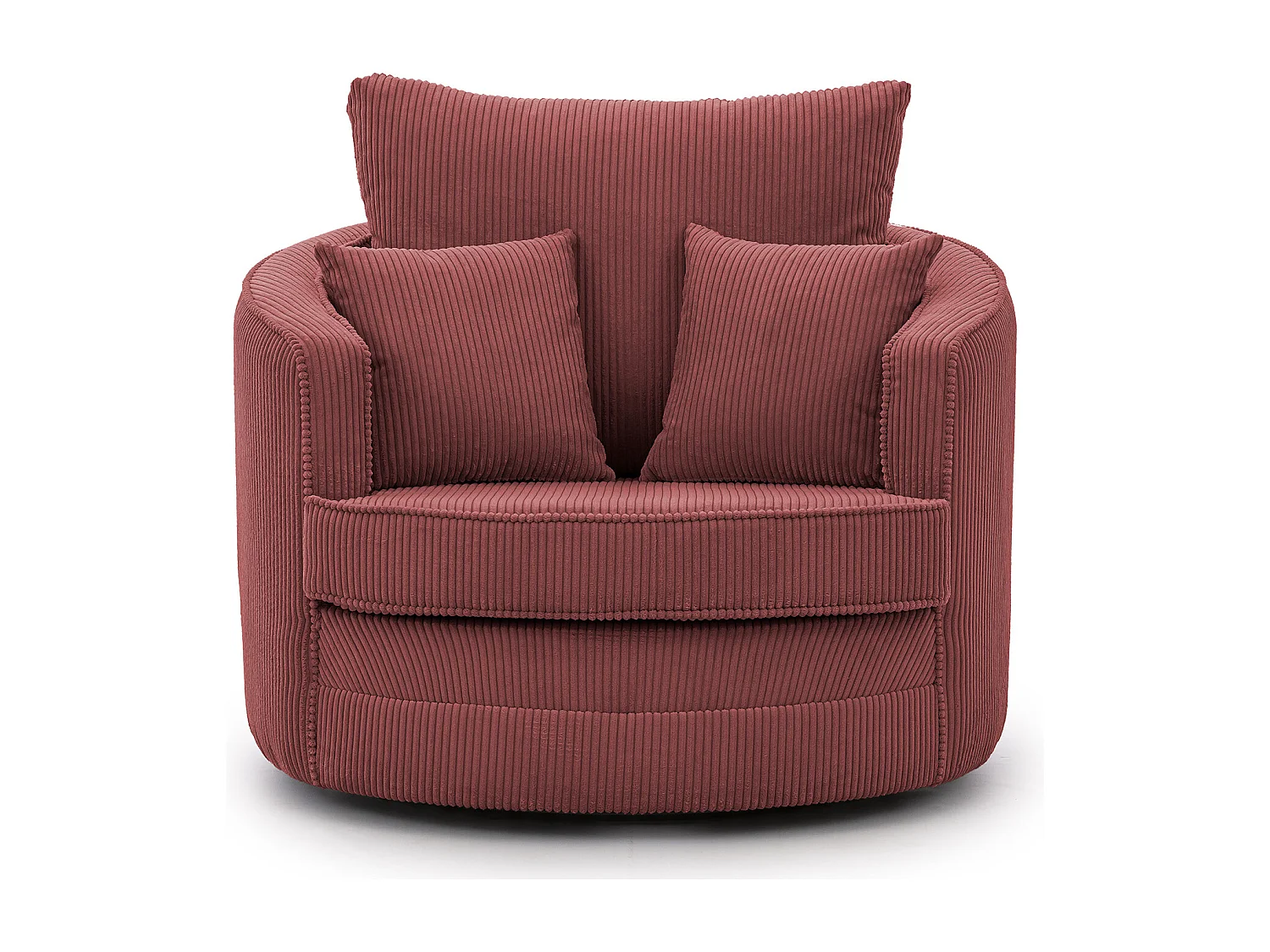 Ted – Fauteuil pivotant Love Seat XXL rotatif à 360 degrés en tissu côtelé terracotta