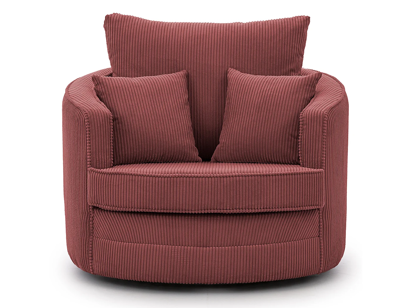 Ted – Fauteuil pivotant Love Seat XXL rotatif à 360 degrés en tissu côtelé terracotta