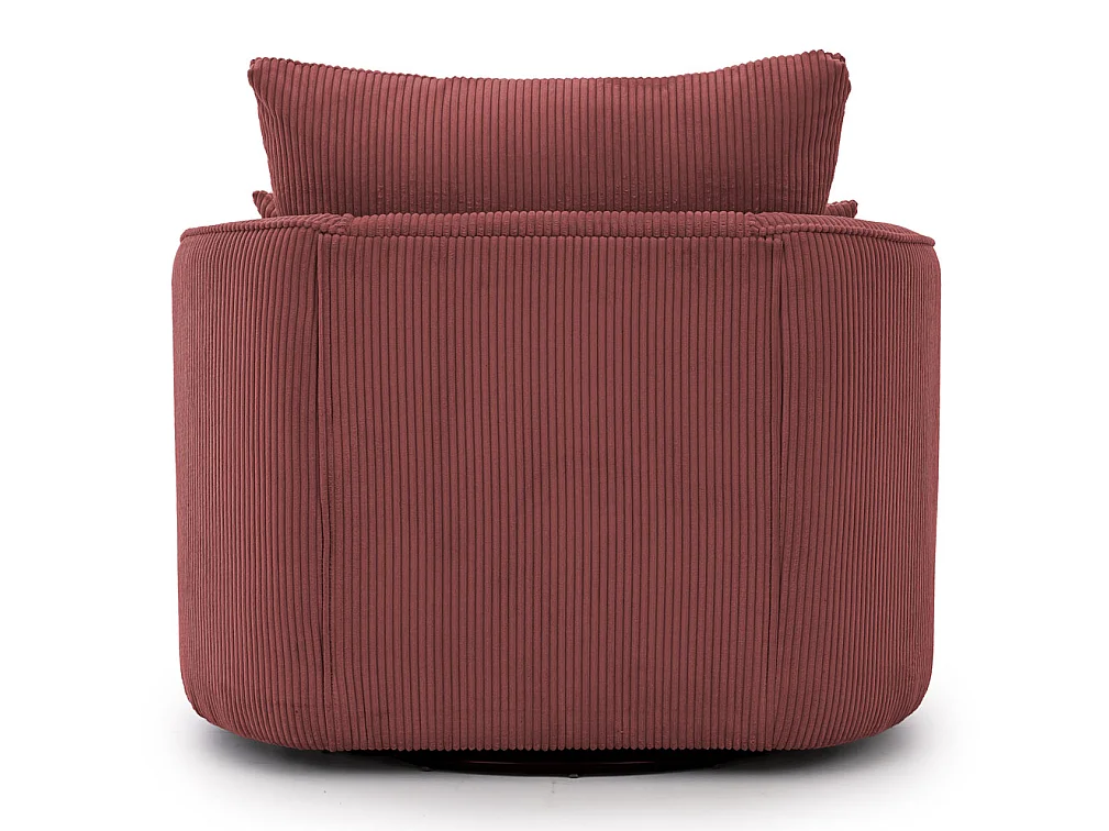 Ted – Fauteuil pivotant Love Seat XXL rotatif à 360 degrés en tissu côtelé terracotta