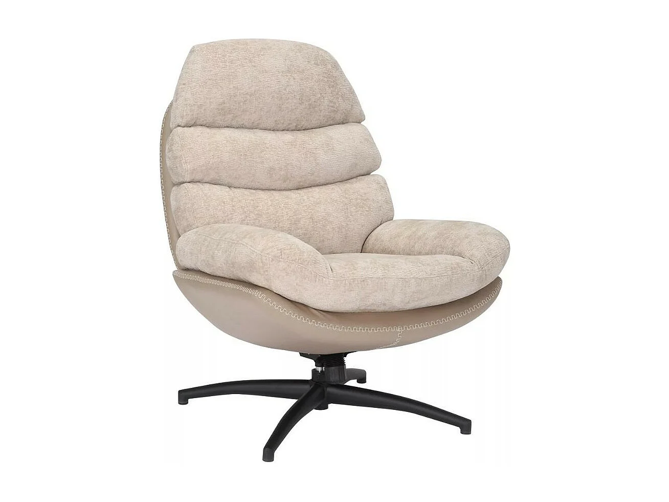 Fauteuil design beige bi matière Lagie