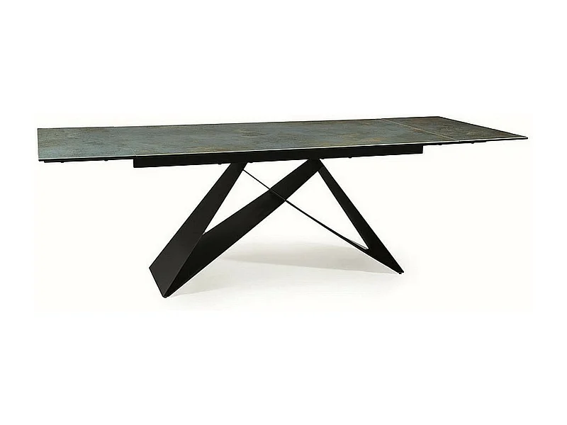 Table à manger design extensible avec plateau en céramique Ossido Verde Holly