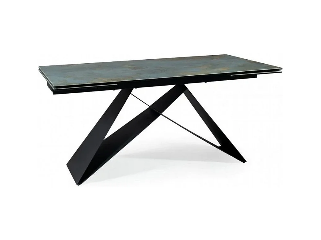 Tavolo da pranzo di design allungabile Ossido Verde Holly con piano in ceramica