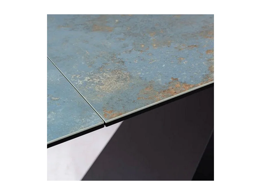 Tavolo da pranzo di design allungabile Ossido Verde Holly con piano in ceramica