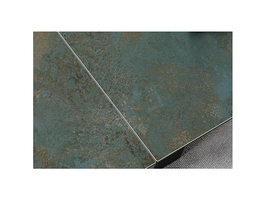 Tavolo da pranzo di design allungabile Ossido Verde Holly con piano in ceramica