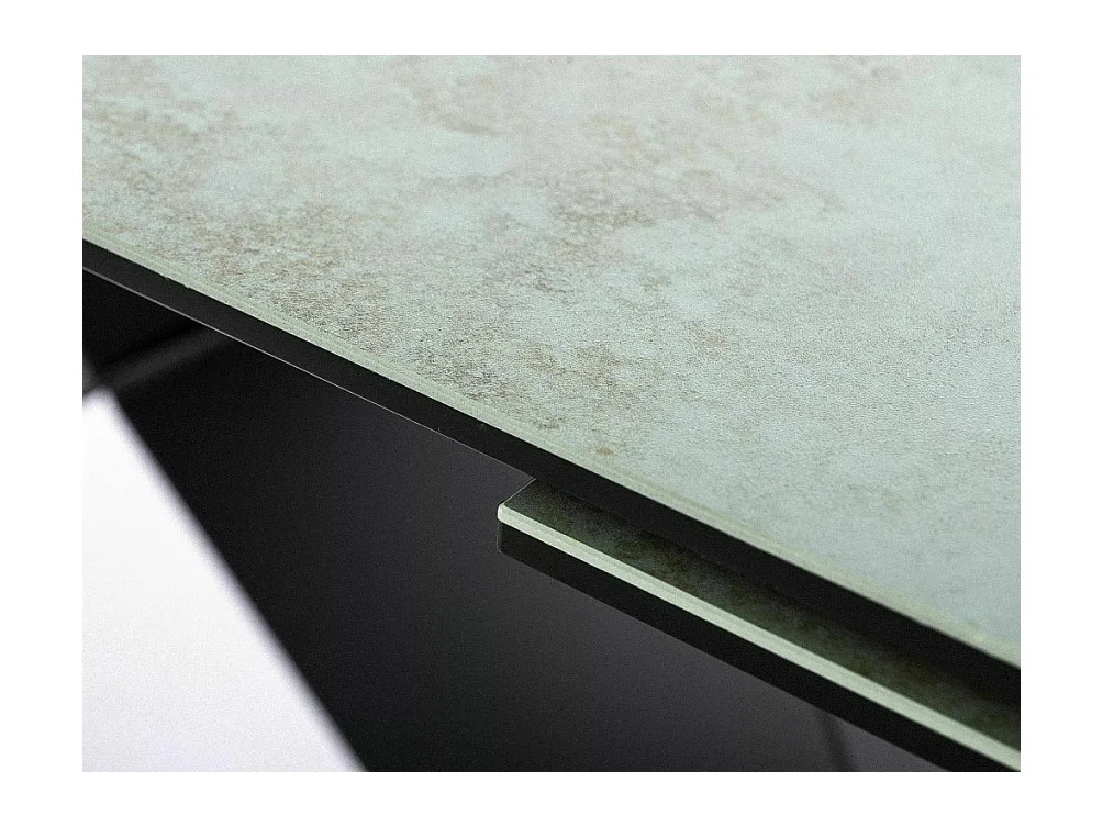 Tavolo da pranzo di design allungabile Ossido Verde Holly con piano in ceramica