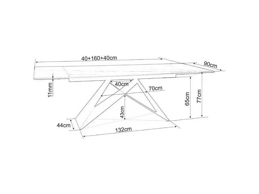 Tavolo da pranzo di design allungabile Ossido Verde Holly con piano in ceramica