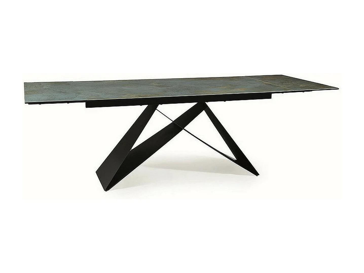 Tavolo da pranzo di design allungabile Ossido Verde Holly con piano in ceramica