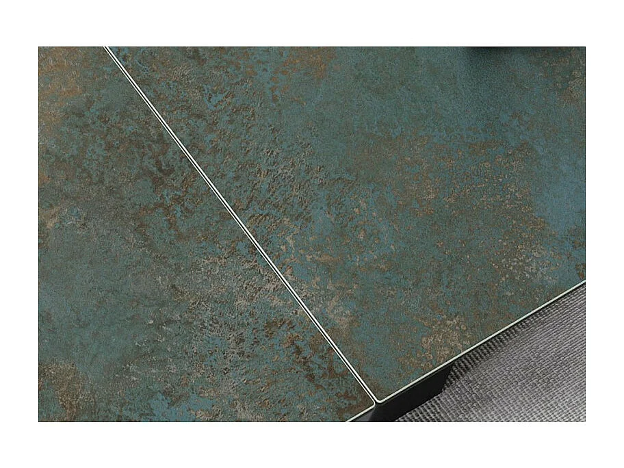 Tavolo da pranzo di design allungabile Ossido Verde Holly con piano in ceramica