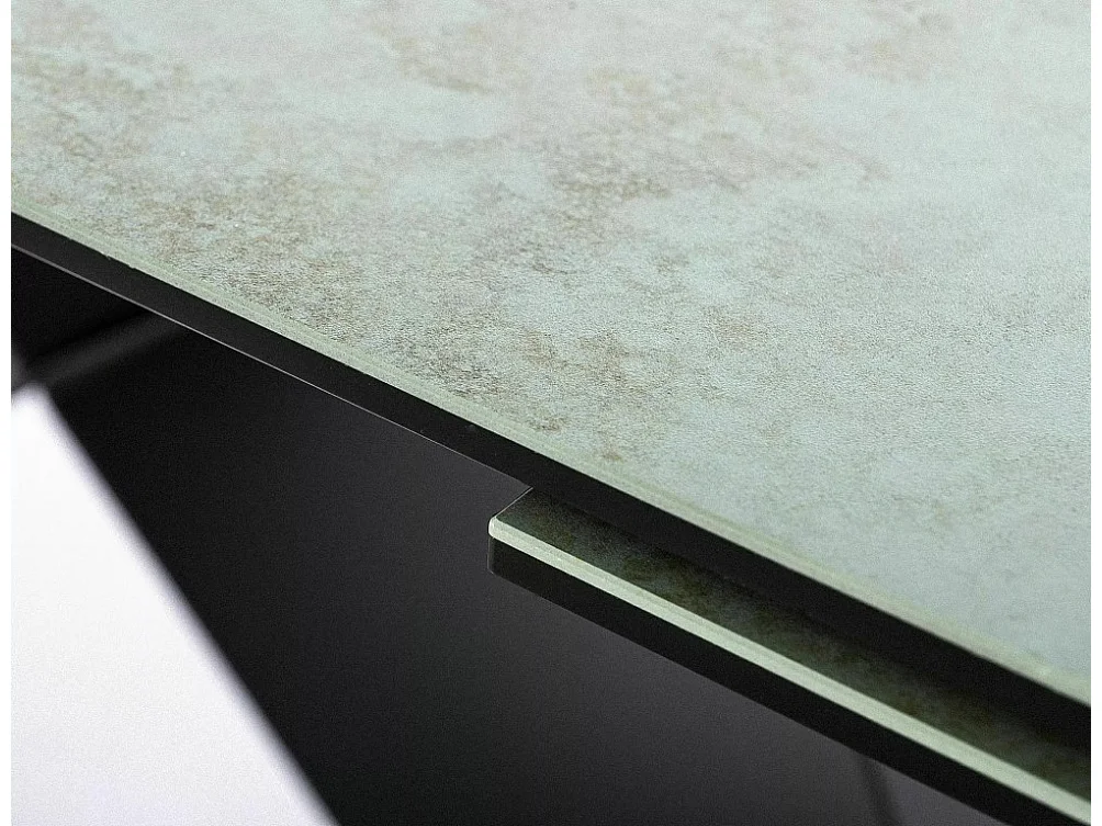 Tavolo da pranzo di design allungabile Ossido Verde Holly con piano in ceramica