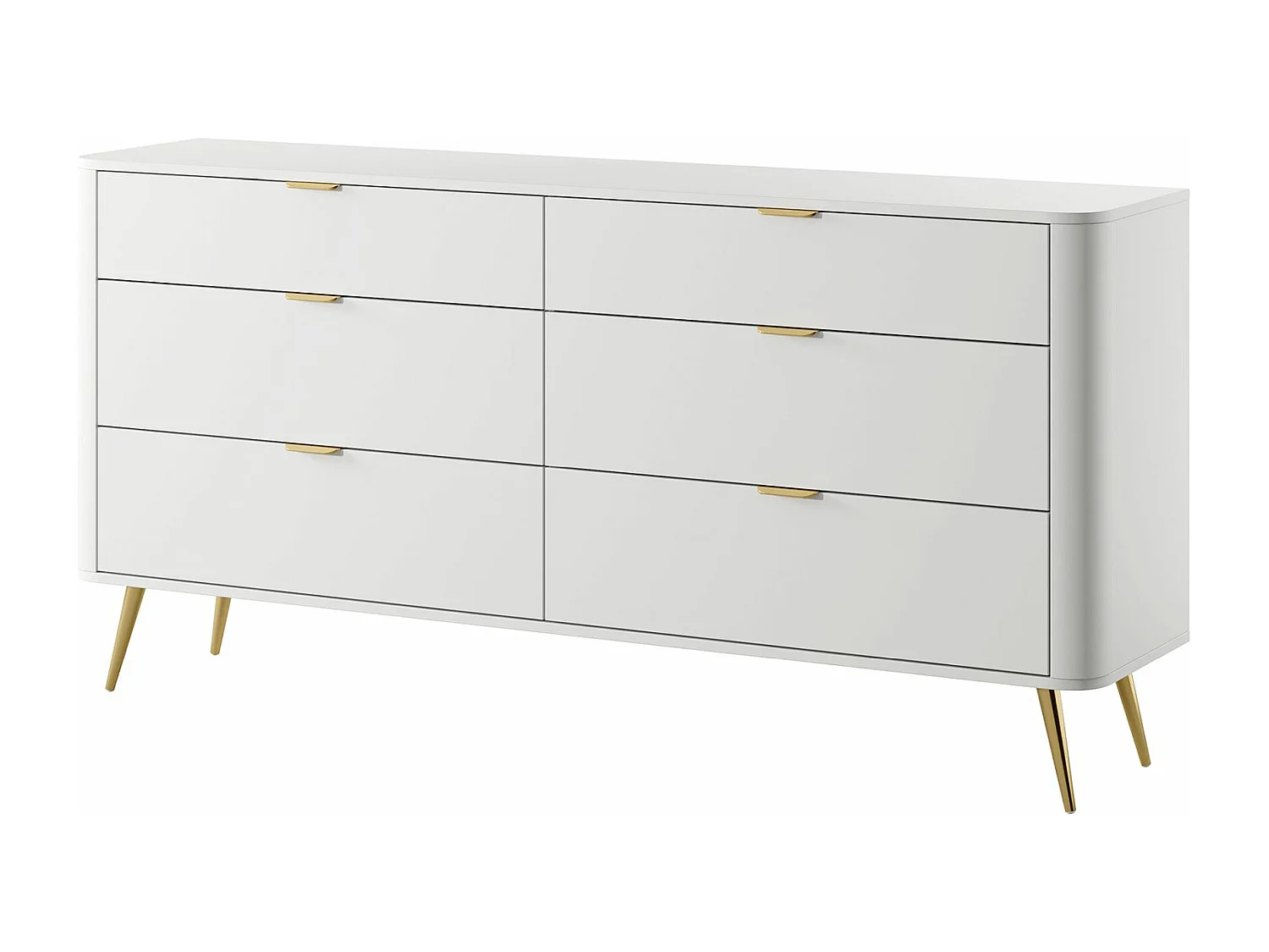 Kommode mit 6 Schubladen - Weiß - 172 cm - OVAL