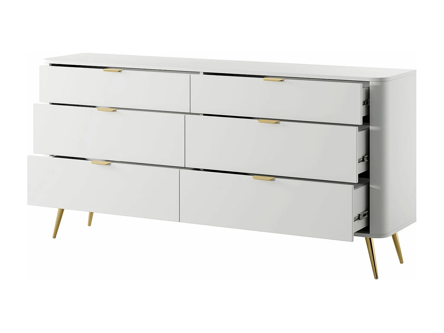 Kommode mit 6 Schubladen - Weiß - 172 cm - OVAL