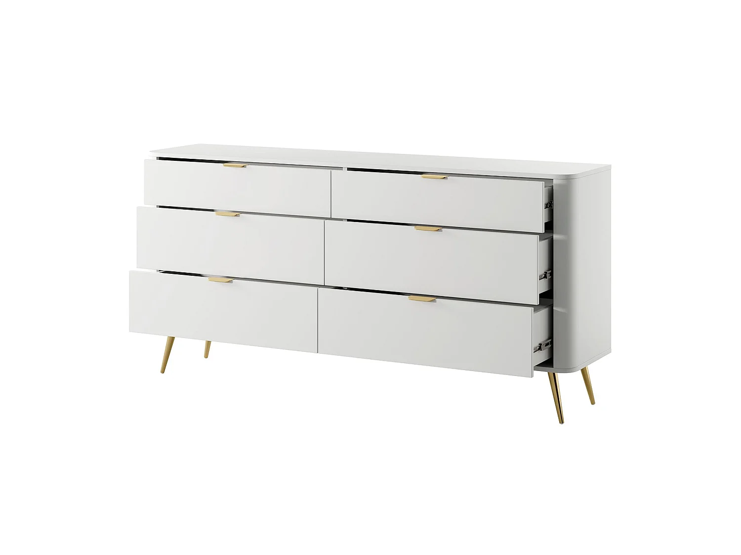 Commode - 172 cm - 6 tiroirs - blanc - OVAL