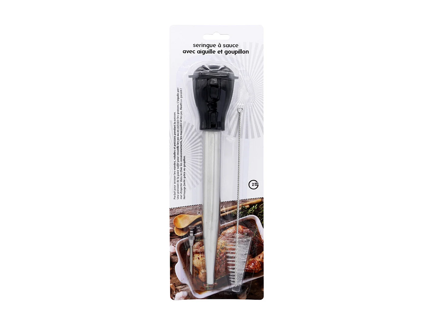 Marinadenspritze Edelstahl mit Pinsel