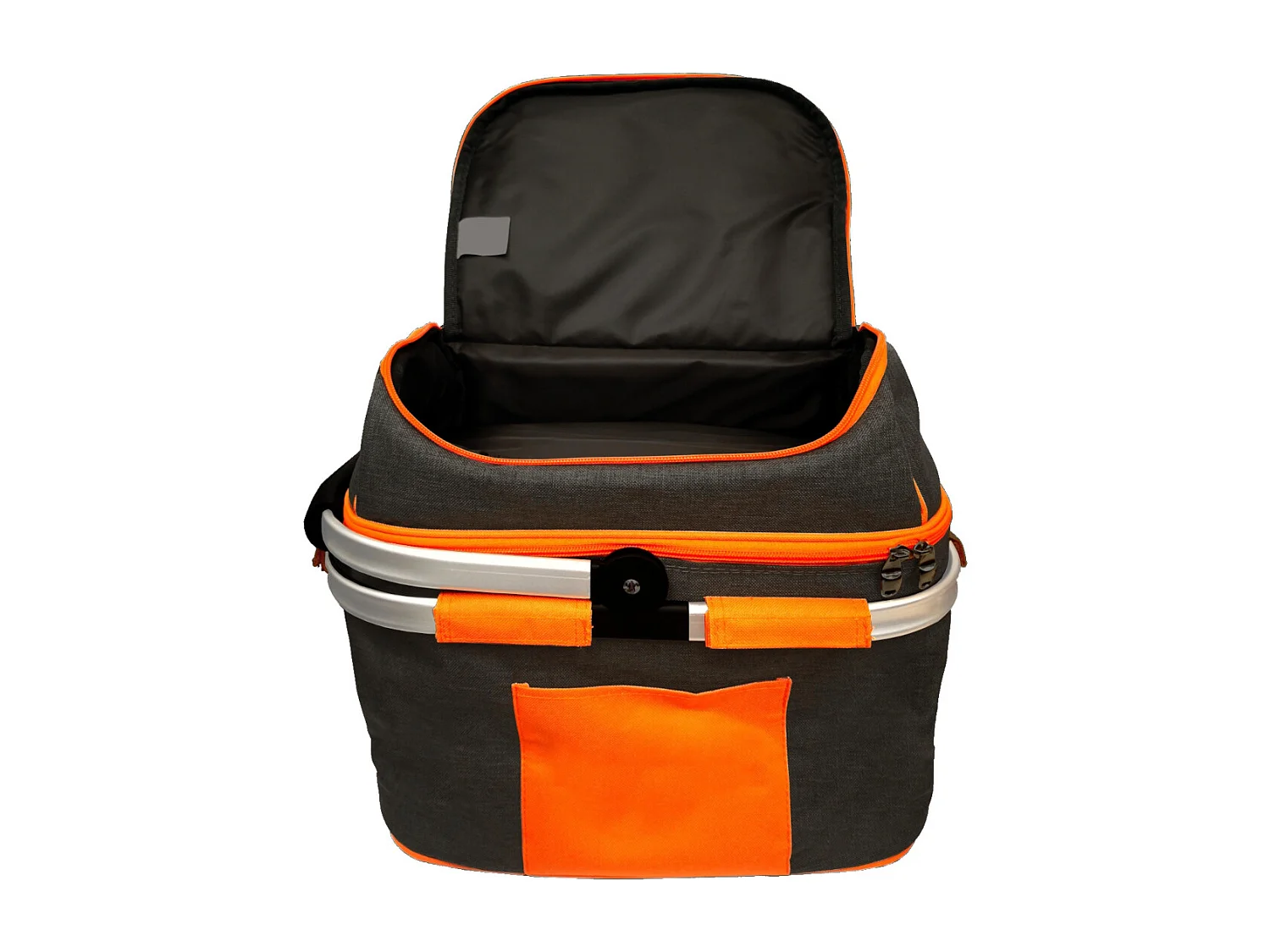 Panier pique-nique 25l panier à provisions avec fonction de refroidissement glacière sac isotherme gris