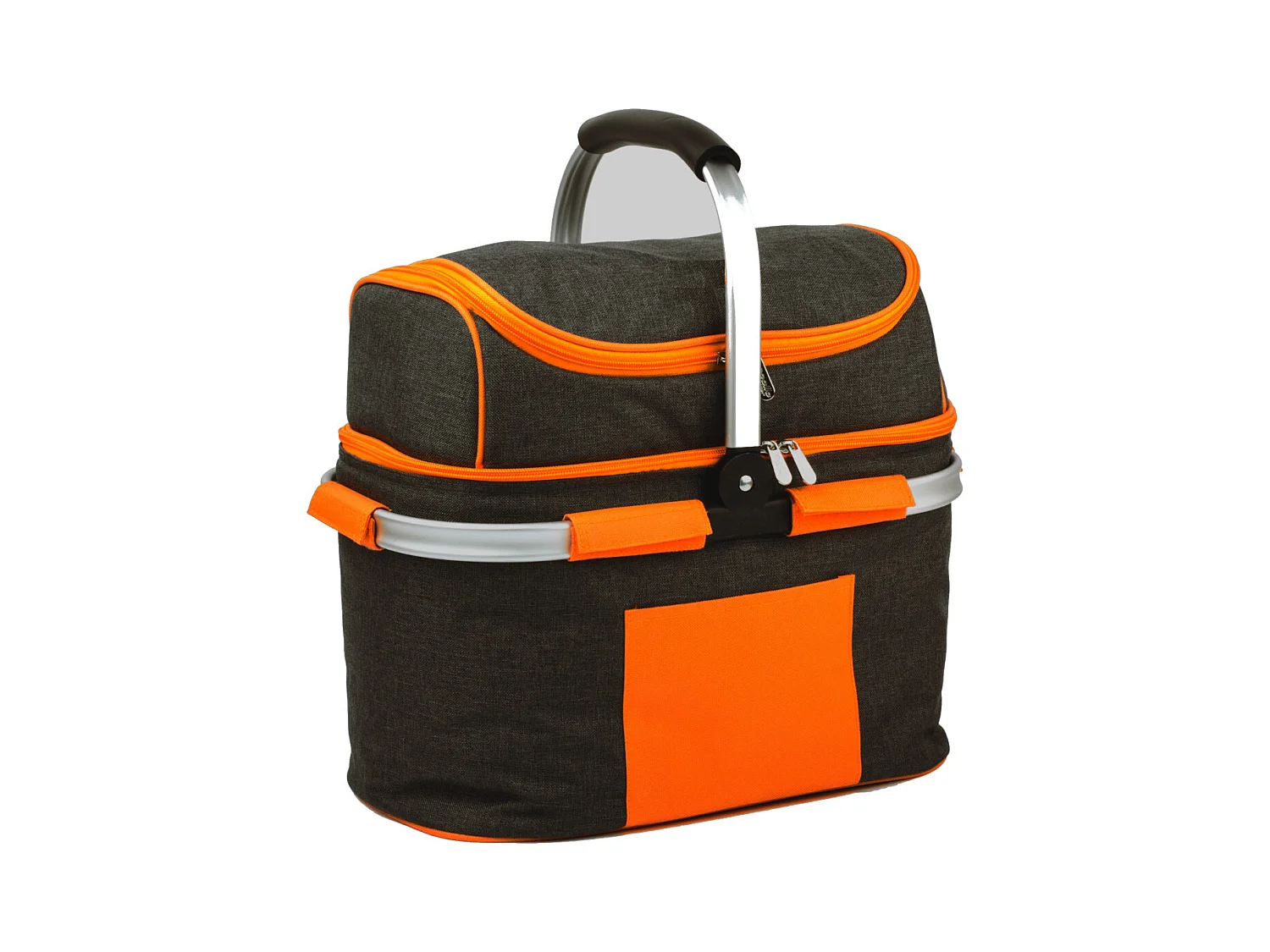 Panier pique-nique 25l panier à provisions avec fonction de refroidissement glacière sac isotherme gris