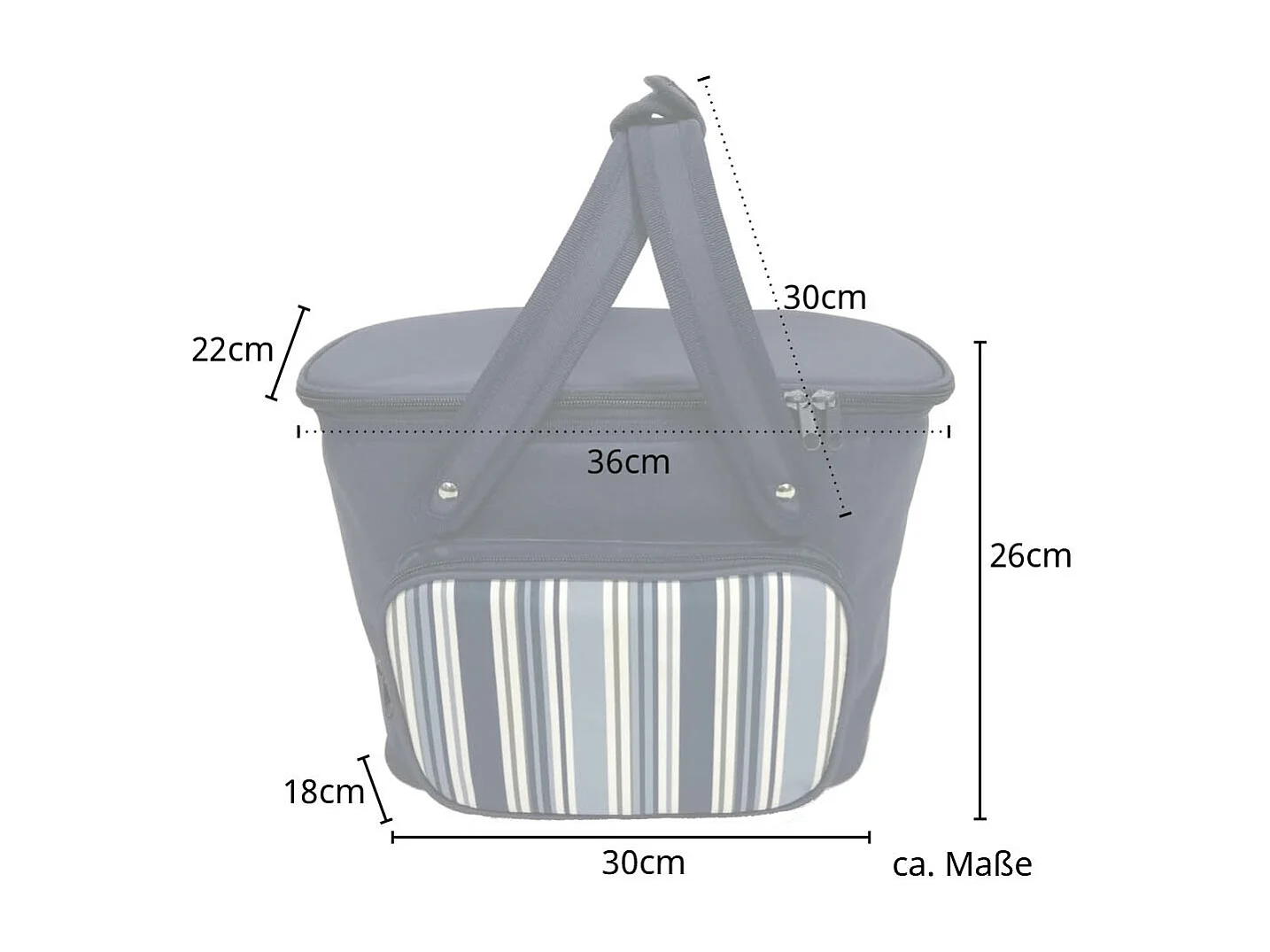 Sac isotherme 20l sac de transport glacière sac à lunch avec poignées bleu