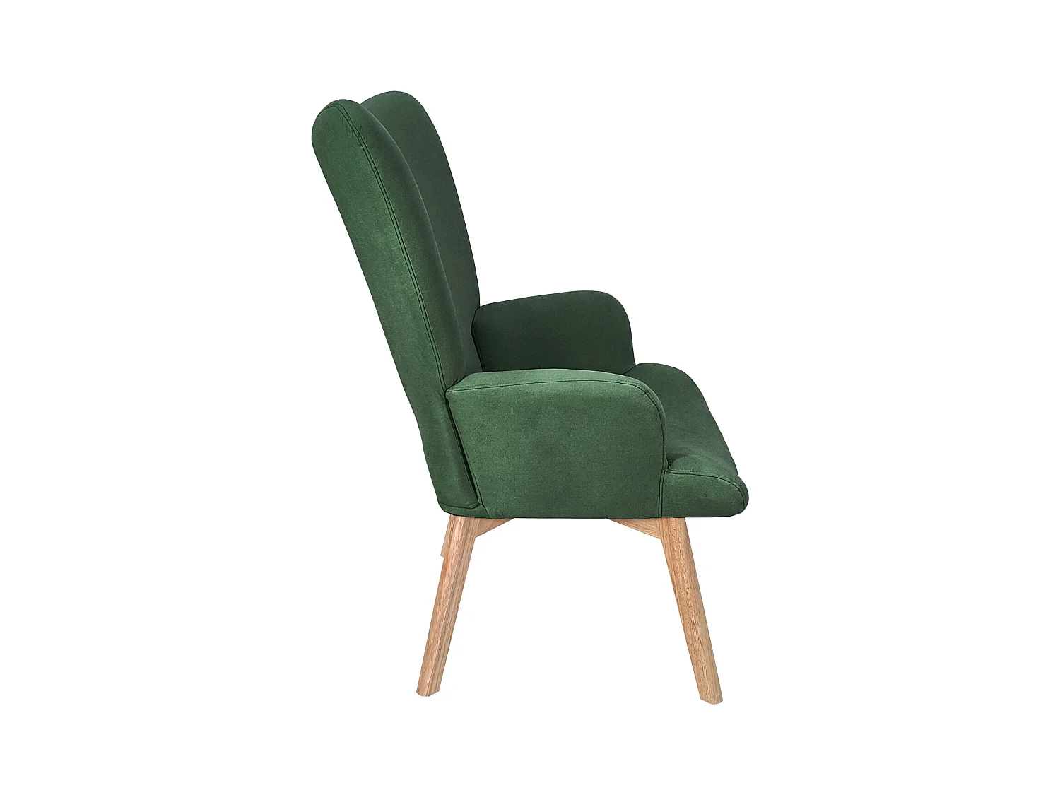 SVITA OLAV fauteuil à oreilles chaise de relaxation accoudoir dossier haut moderne vert foncé
