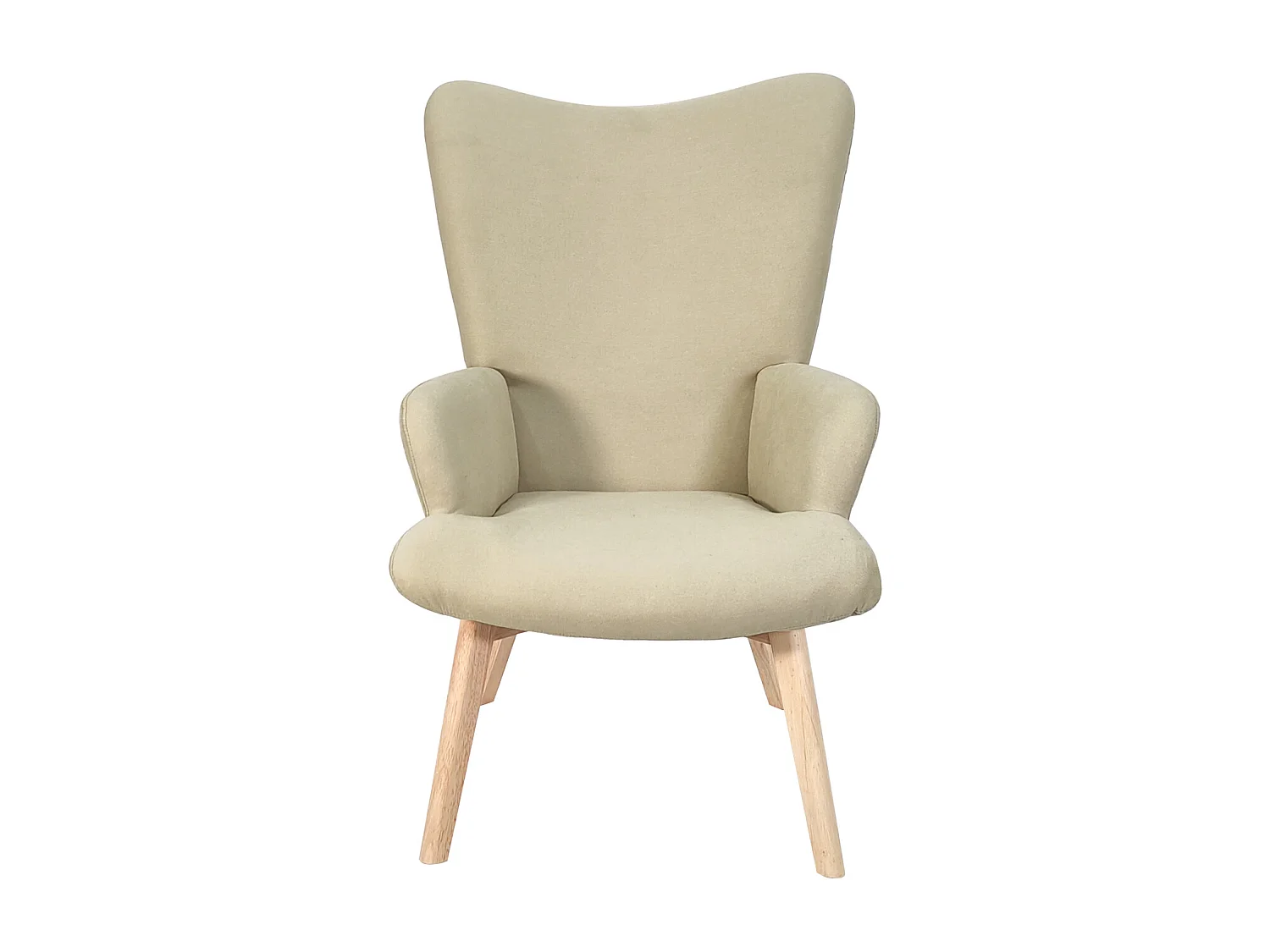 SVITA OLAV fauteuil à oreilles chaise de relaxation accoudoir dossier haut moderne beige