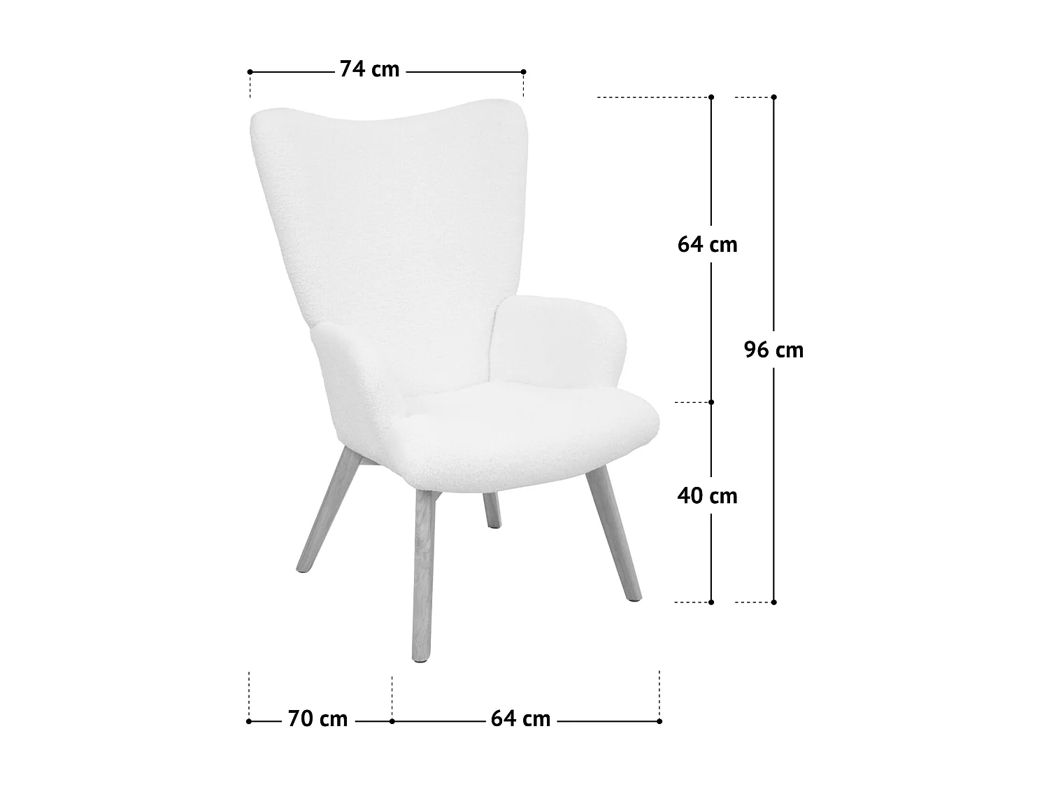 SVITA OLAV fauteuil à oreilles chaise de relaxation accoudoir dossier haut moderne beige