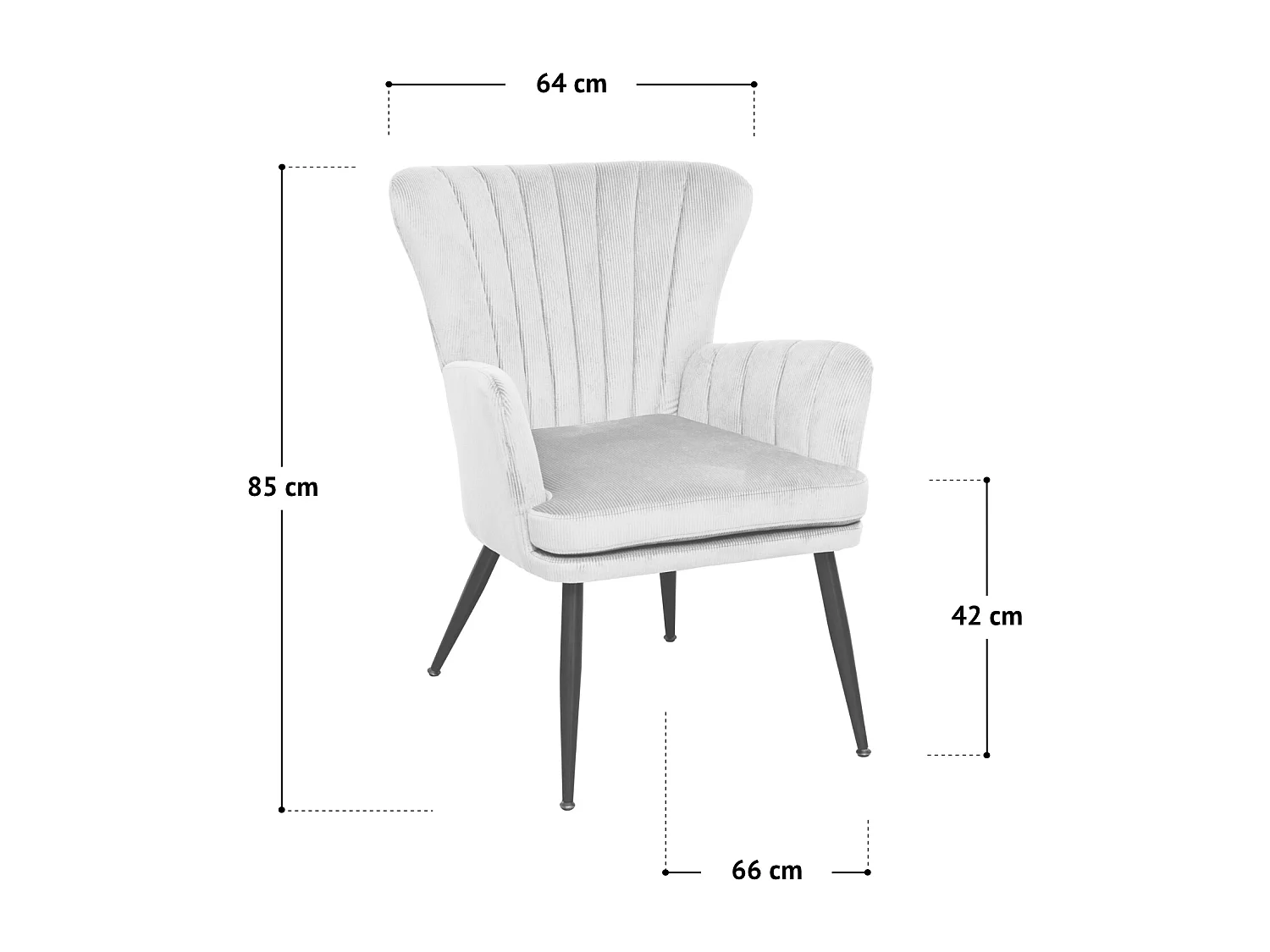 SVITA SANSA fauteuil salon housse de cordon chaise rembourrée avec accoudoir blanc