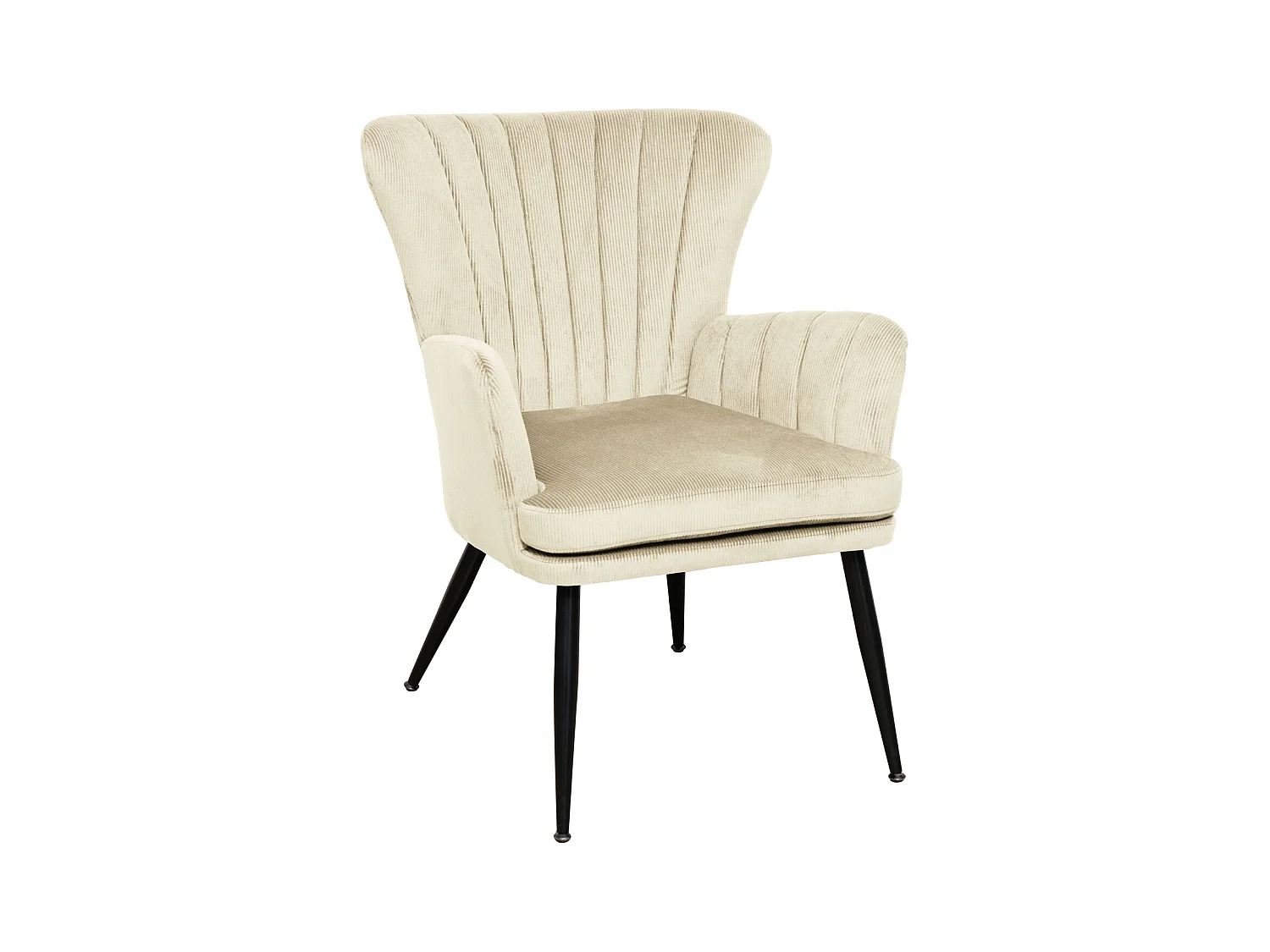 SVITA SANSA fauteuil salon housse de cordon chaise rembourrée avec accoudoir blanc