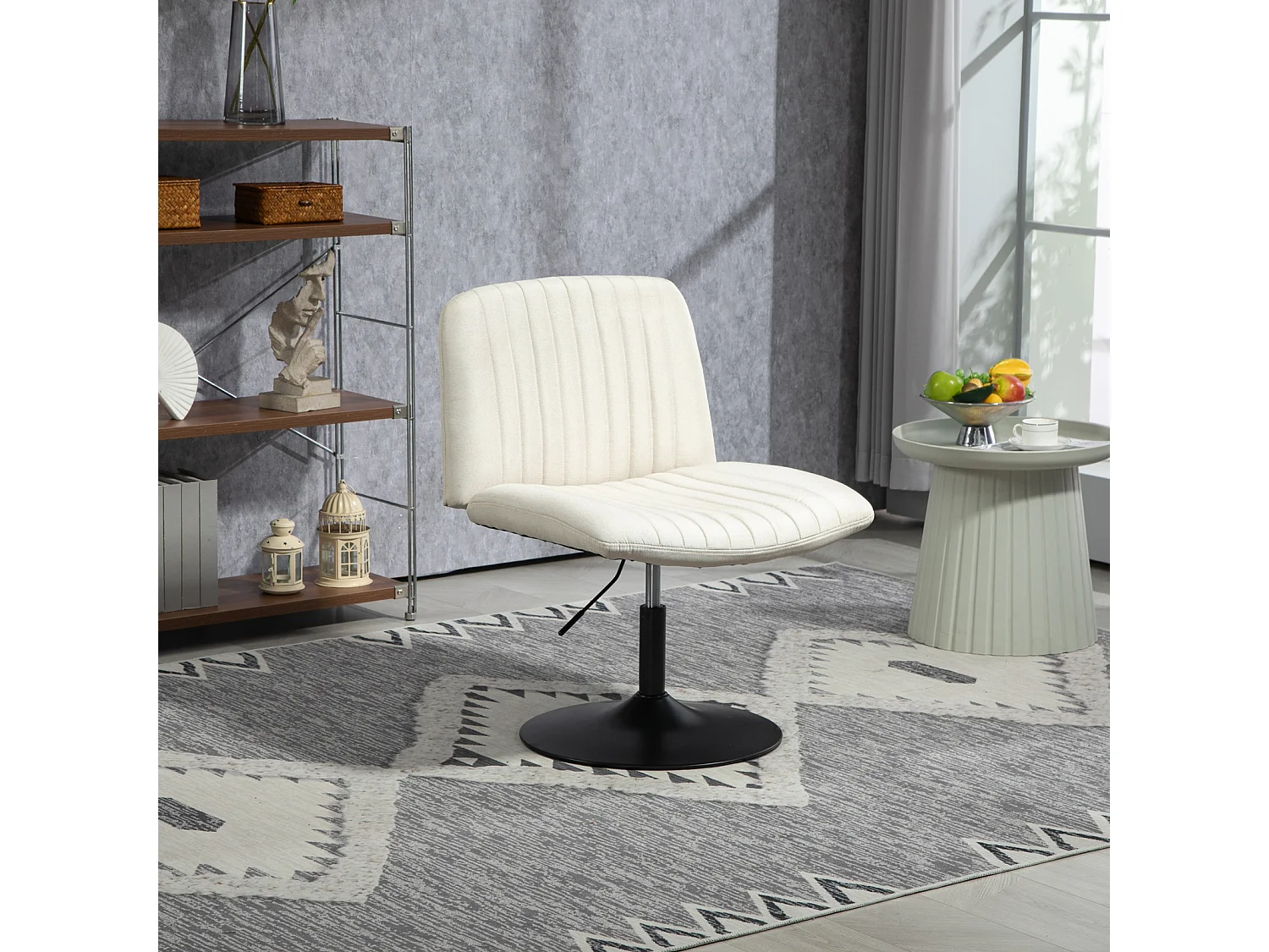 chaise longue EMILY chaise de relaxation réglable en hauteur rotative à 360° beige