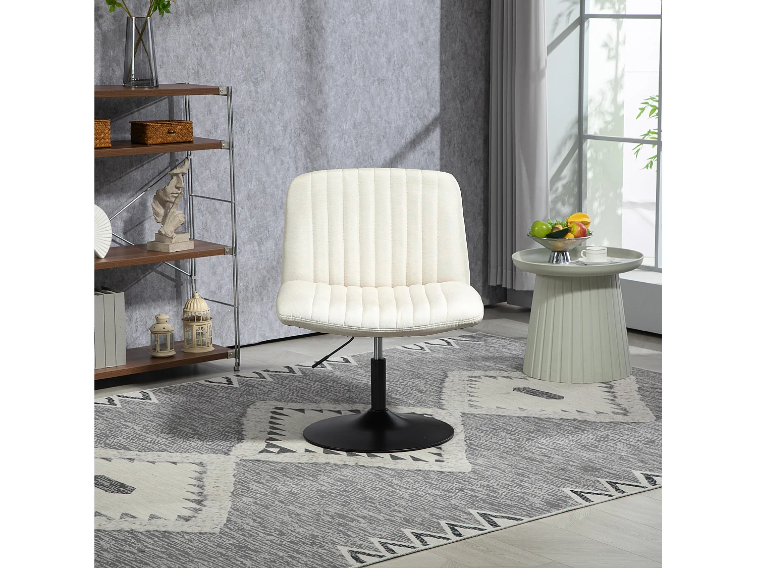 chaise longue EMILY chaise de relaxation réglable en hauteur rotative à 360° beige