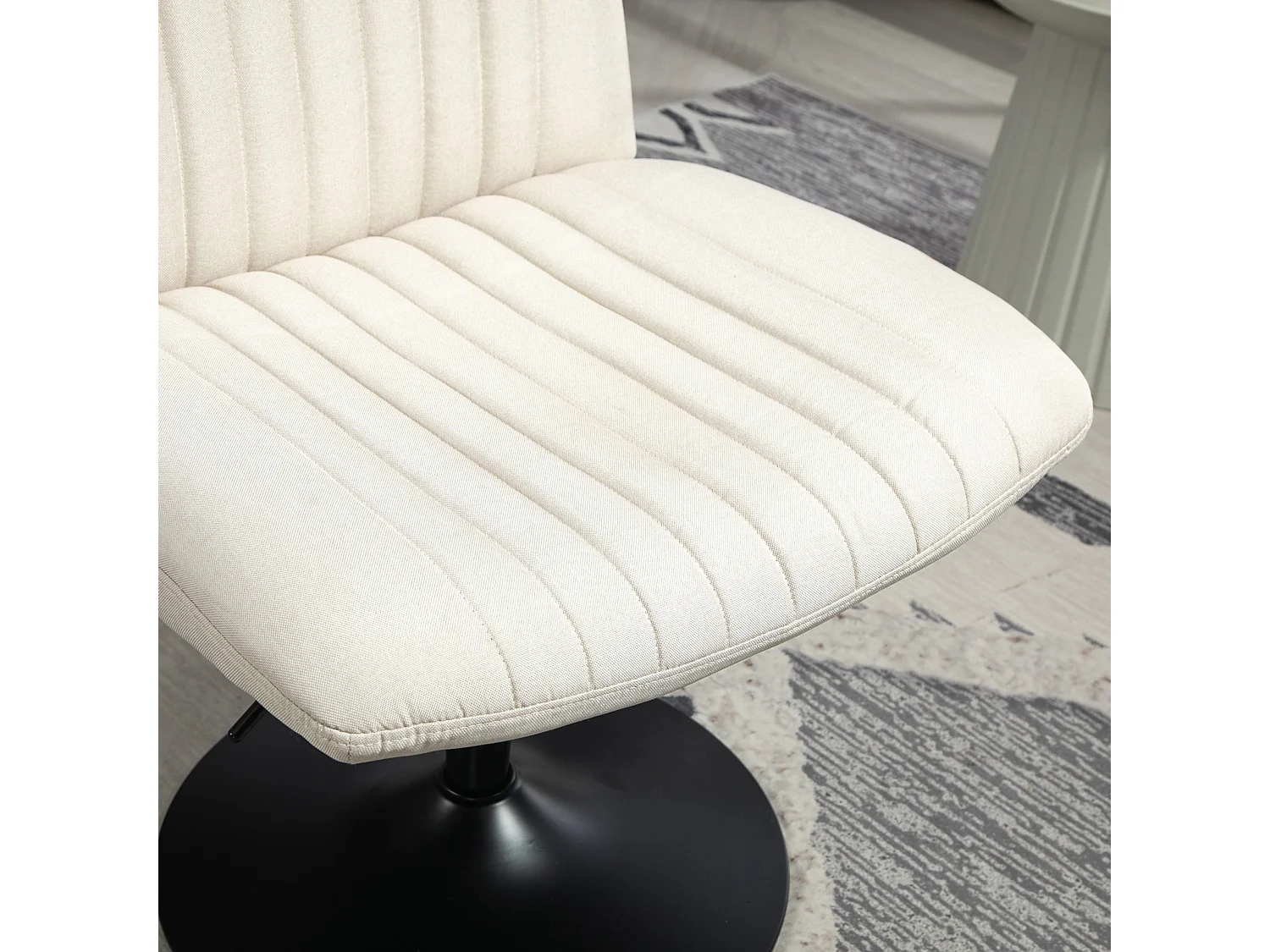 chaise longue EMILY chaise de relaxation réglable en hauteur rotative à 360° beige